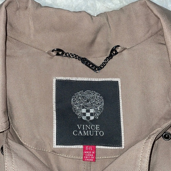 Vince Camuto Double Breasted Belted Trench Coat Size G/L - Picture 3 of 11
